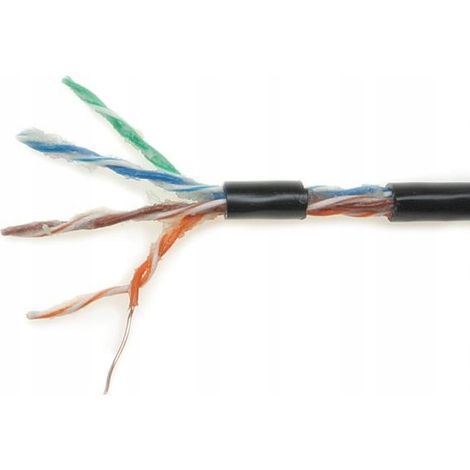 Cavo internet a doppino intrecciato 5e con rivestimento in gel nero, 1 m (1/2)