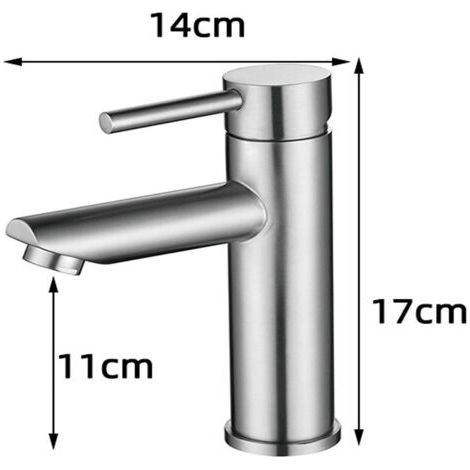 Robinet de lavabo moderne à poignée unique en acier inoxydable – Cartouche céramique silencieuse – Finition gris mat – Débit réglable (1/3)