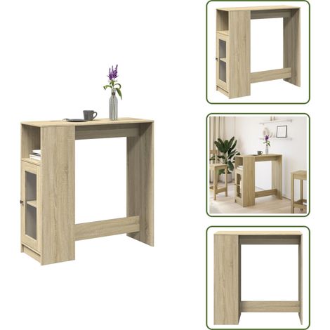 vidaXL Bartisch mit Regal Sonoma-Eiche 101x40x103,5 cm Holzwerkstoff (1/5)