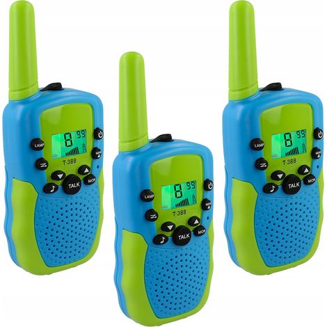 [PACZA] Set di walkie talkie per bambini, 3 pezzi, verde/blu Z3004Z (1/5)