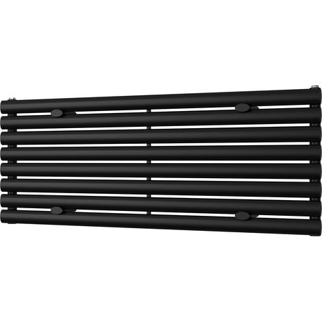 Omeara Axis - Black Horizontal Radiator H464mm x W1200mm Single Panel (1/3)
