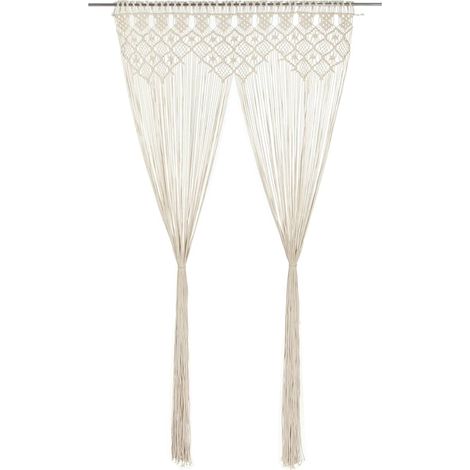 Rideau en macramé 140x240 cm Coton (1/5)