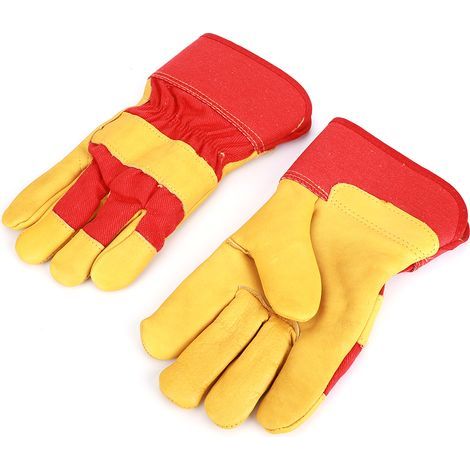 Ortviai Gants de Sécurité en Cuir de Vache Épais pour Basses Températures – Résistants au Froid Jusqu’à -250 °C, Jaune et Rouge (1/3)
