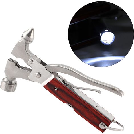 Multifunktionaler Auto-Nothammer aus Edelstahl, Not-Fensterbrecher mit LED-Taschenlampe (1/5)