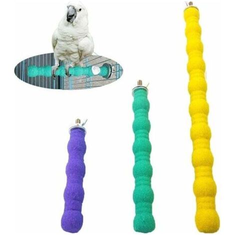 Tigrezy 3 pièces Perchoir Perroquet, Oiseau Perchoir Ciment, Oiseaux Perches Perroquet Stand pour de Perroquet- Couleur aléatoire