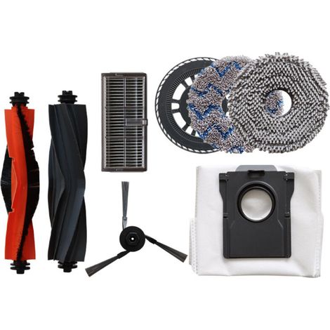 Accessoires pour aspirateur robot X40 Pro/S30 Pro Ultra : brosse rotative, brosse latérale, filtre, serpillière, sac à poussière, sac poubelle (1/4)