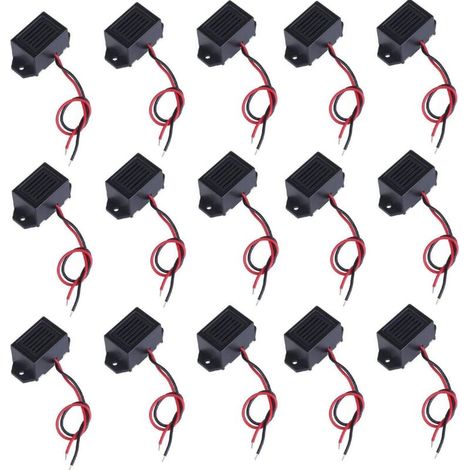 15 Pcs DC 3V 5V 9V 12V 100 dbéLectronique Alarme Buzzer SystèMe D'Alarme Buzzer Electronic Sonore pour Circuits Physiques, Noir