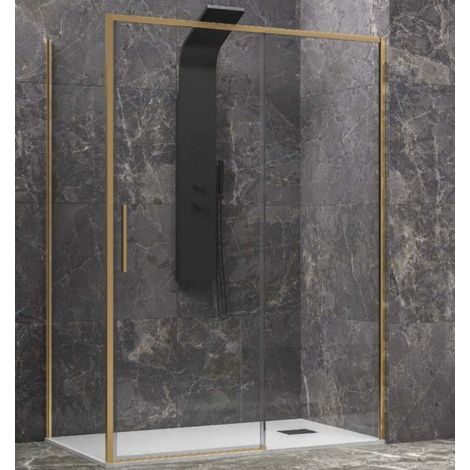 Cabine de douche LEA 400 100x80 x200 cm profilé doré (1/4)