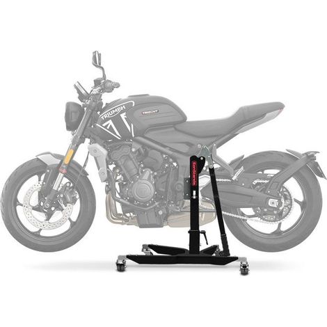 Zentralwerkstattstütze Power-Evo - CONSTANDS - Triumph Trident 660 (2021-2025) - matt schwarz - 300 kg - Komplettset