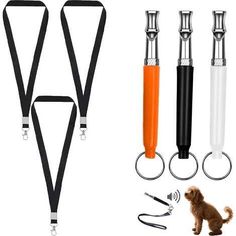 Lot de 3 sifflets pour chien - Rappel à haute fréquence silencieux - Aide à l'éducation pour chien - Sifflet à ultrasons pour chien - Rappel - Aboiement réglable (1/5)