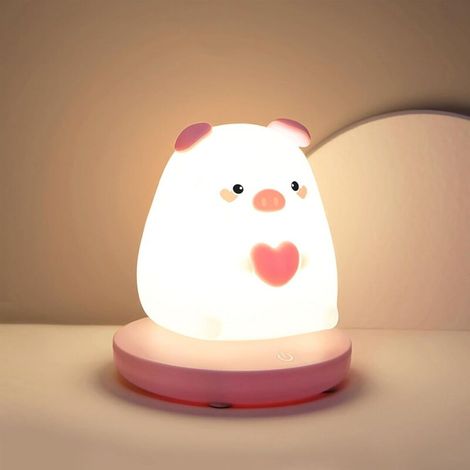 Veilleuse LED Enfant, Veilleuses Bébé en Silicone avec Capteur Tactile Veilleuse Rechargeable USB Lampe de Chevet Enfant, Cadeaux d'anniversaire, Luminosité et Réglables [Classe énergétique F] (1/5)