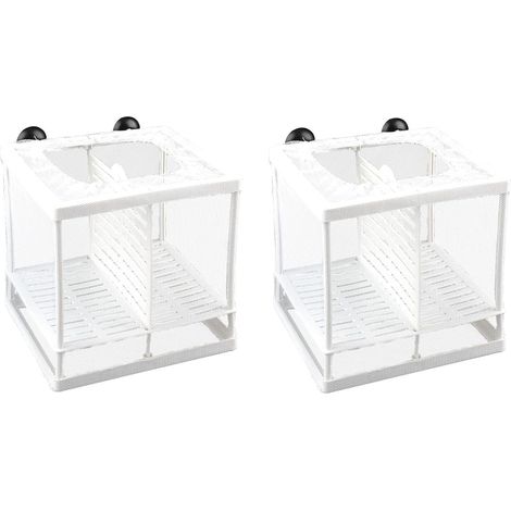 Pieces Spawning Box, Isolation Net for Aquariums, Aquarium Fish Incubator, Suitable for Aquariums, Isolate Seedlings and Support Incubation and Breeding (White)