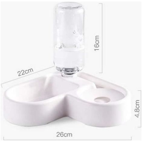 Mangeoire - - Bol en plastique - Forme en cœur - Durable - Pour chats et chiens (1/4)