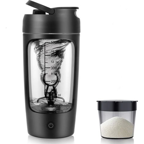 Ce shaker à protéines électrique est fabriqué en Tritan, est sans BPA, étanche, possède un moteur silencieux, une longue durée de vie de la batterie, est facile à nettoyer, a une capacité de 650 ml (1/5)