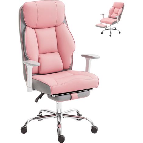 Structure Renforcée Rose Cerise, Confort Dorsal Assuré, Chaise de Bureau Ergonomique avec Repose-Pieds pour PC et Gaming (1/5)