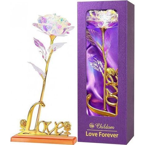 Rose Artificielle - Bouquet Fleurs Artificielles - 27x10x7 Cm - Sans Entretien - Polyester Et Pvc - Pour Décoration Intérieure - 1 Pièce (1/4)