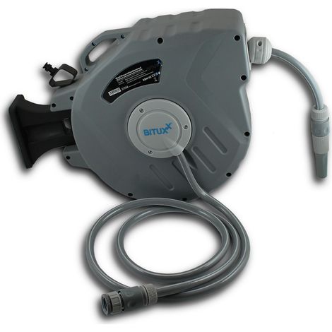Bituxx® 20 Meter Wand Schlauchtrommel Schlauchaufroller Wasserschlauchaufroller Schlauchbox Automatik (20 m)