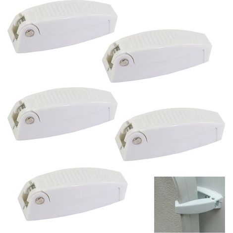 Set di chiusure per porte - Fermaporta per bagagliaio - Porte per camper - Materiale ABS resistente agli urti - Dimensioni compatte - Bianco