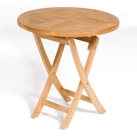 Klapptisch York 70 cm rund Teakholz