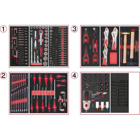 KS Tools - Composition d'outils 4 tiroirs pour servante, 263 pièces - 714.0263 (1/5)