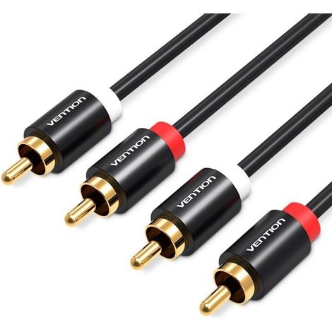 Cavo stereo venzione vab-r06-b300/ 2x maschio rca -- 2x maschio rca/ 3m/ nero