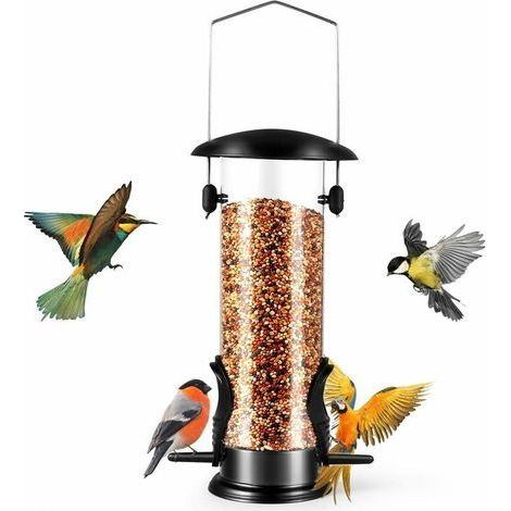 Mangeoires à oiseaux, mangeoire à graines pour oiseaux tous temps, mangeoire à oiseaux sauvages suspendue pour jardin à l'extérieur (1/5)