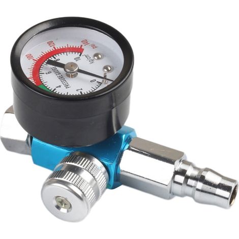 Filtre Séparateur Huile Eau - Régulateur de Pression avec Manomètre - Pour Aérographe - Filetage 1/4 Pouces - Cuivre (1/5)