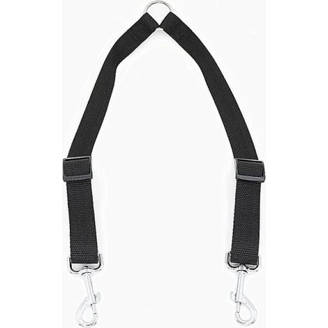 Laisse de dressage double chien, séparateur de laisse pour grands et petits chiens, couleur noire, accessoire de promenade robuste (1/5)