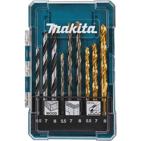 Juego de brocas para metal / mampostería / madera MAKITA D-71978 Kit de perforación de 9 piezas (1/2)