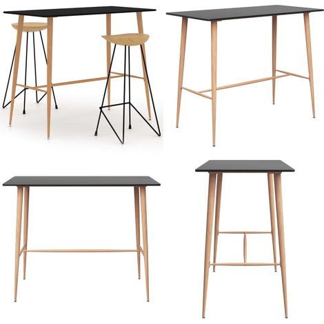 vidaXL 3-tlg. Bar-Set Schwarz (1/5)