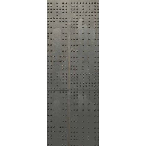 Papier peint panoramique gris métal moderne | Tapisserie panoramique grise style industriel | Papier peint panoramique pour salon & escalier - 280 x 100 cm (1 pièce) (1/2)