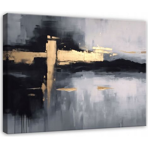 Peinture abstraite structure glamour pour chambre salon sur toile 120x80 cm (1/3)