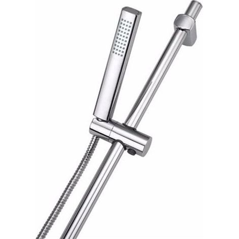 Bristan Qube Chrome Slide Bar Shower Kit with Single Function Handset - KIT2-C (1/2)