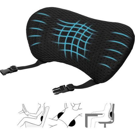 Coussin lombaire ergonomique - Coussin pour le bas du dos - avec sangles réglables (1/5)