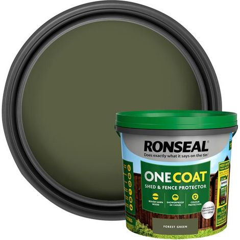 Ronseal One Coat Shed & Fence Protection Forest Green 5 litre RSLOCFLFG5LN (1/2)