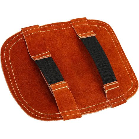 Protection thermique en cuir de vachette fendu, dos aluminisé, repose-main de soudage (1/5)