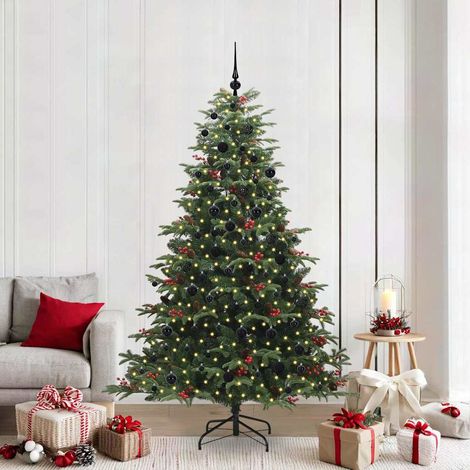 Künstlicher Weihnachtsbaum mit 300 LEDs mit Ständer Grün 210 cm