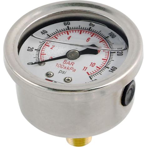 For Automotive Car Fuel System 1/8NPT Liquid Fuel Manometer 0-160 PSI Oil Pressure Gauge Universal Compact Size Direct Fit Oil Measuring Line Kit (1/5)