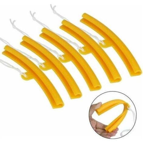5 pièce Protection de Jante avec Trous et Cordes,Protection de Bord de Jante 19.5cmX1.6cm Outil de Protection de Roue de Jante pour Moto Bicyclettes, Démonte-Pneu Vélo(Orange) - (1/4)