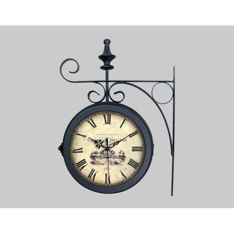 Horloge ronde double face suspendue 27x38cm (1/2)