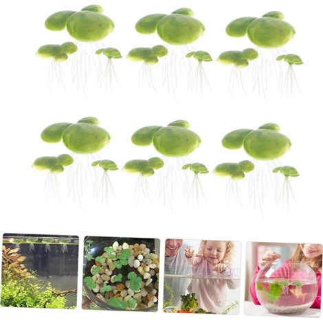 Stück künstliche Wasserlinsen, schwimmende Seerosen-Ornamente für Aquarien, künstliche Wasserlinsen, Pflanzen, Algen, Kunststoffbehälter, Zubehör