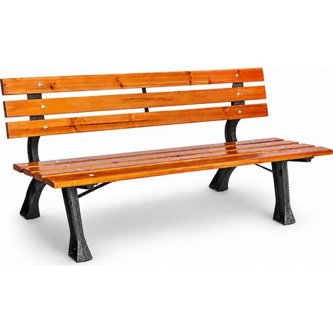 Banc de jardin 150x57x70cm – MC4411150 – Fonte et bois sapin – Capacité 240 kg – Confort optimal pour espaces extérieurs – Linder Exclusiv (1/5)