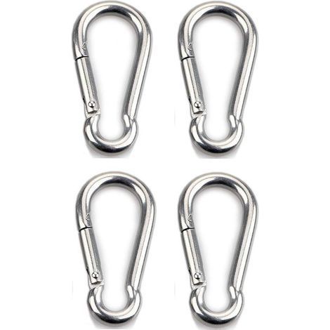 4pcs Mousqueton de Fixation pour Charges Lourdes Sports Chiens de Serrure Hamac Balançoire en Acier Inoxydable 304 (1/5)