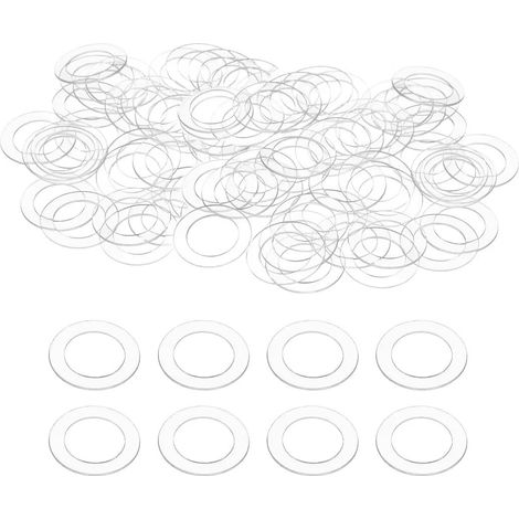 Lot de 100 anneaux de fixation pour portes de chambre, rondelles, charnière de porte en plastique, 15 mm/10 mm de diamètre extérieur/diamètre intérieur, 1 mm d'épaisseur, rondelles d'espacement en PVC (1/5)