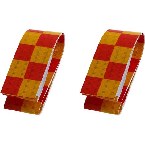 2X 1M Reflective Safety Warning Conspicuity Tape Sticker, Red+Yellow (1/5)