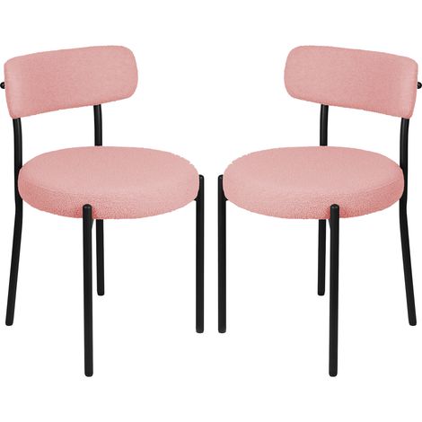 Haloyo® Lot de 2 chaises de salle à manger, Pieds métal, Chaise Idéales pour Cuisine et Salle à Manger, 50x50x75cm, rose (1/5)