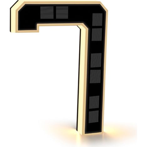 Noir (7  Noir, 23 cm) Numero de Maison Exterieur Solaire Illuminé pour Extérieur étanche, Numero Porte, Plaque de Numéro de Maison Illuminée Solaire, Numéro de Maison Lumineux