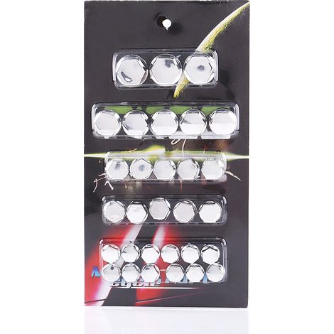GARRYFIZH Lot de 30 cache-écrous et boulons décoratifs argentés pour motos Yamaha, Kawasaki et Honda. (1/4)