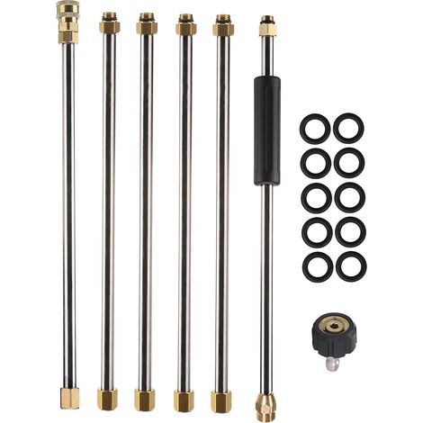 Pressure Washer Lance Extension 90 Inches (2.3 m)  High Pressure Extension Lance with Quick Coupling 1/4", M22 14mm, 280 bar (4000 PSI) (1/5)