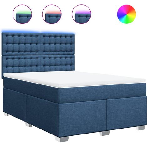 Maison Exclusive - Giroletto a Molle con Materasso Blu 140x200 cm in Tessuto (1/5)